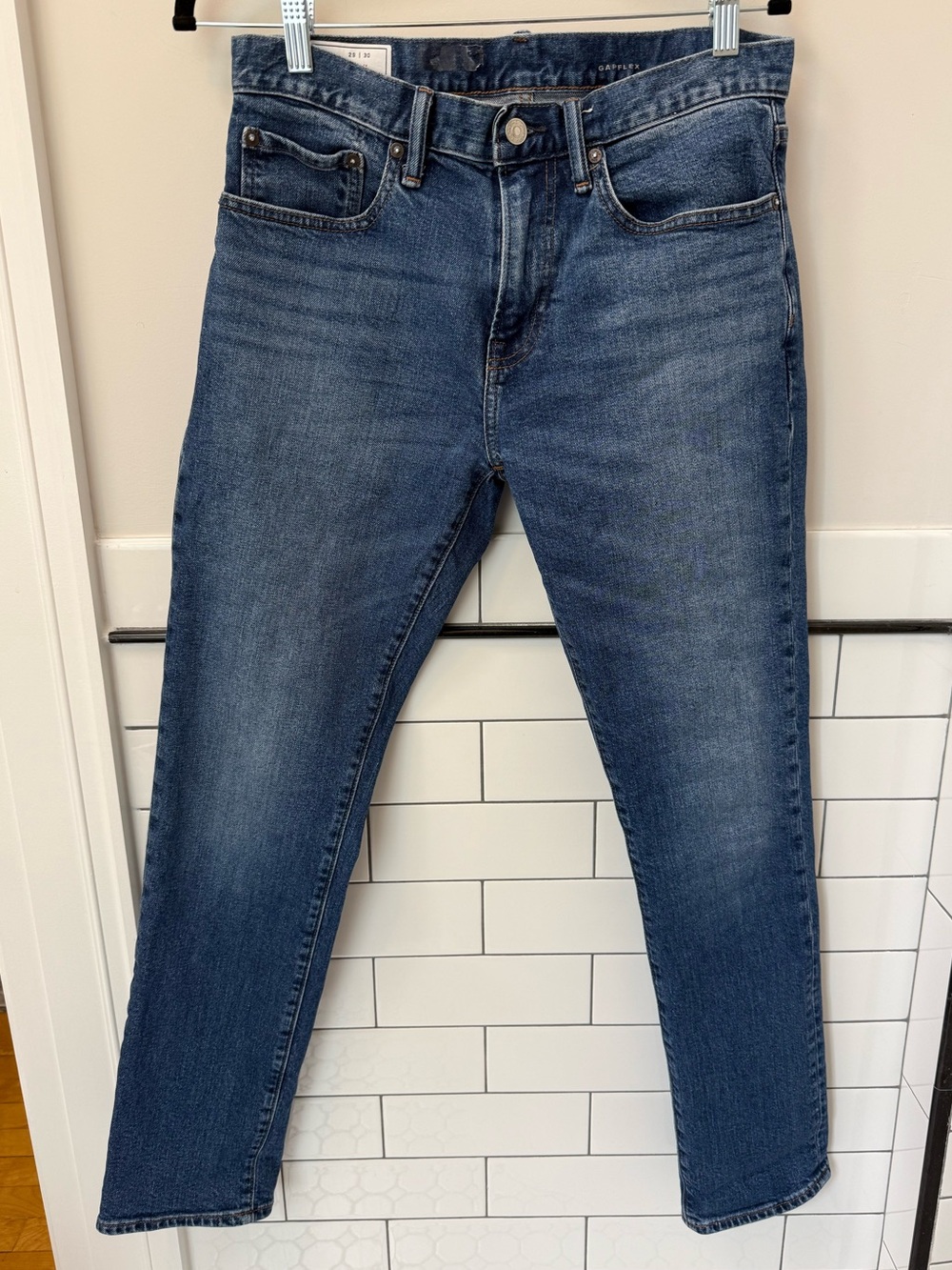 GAP Blue Denim Low-Rise Straight Jeans